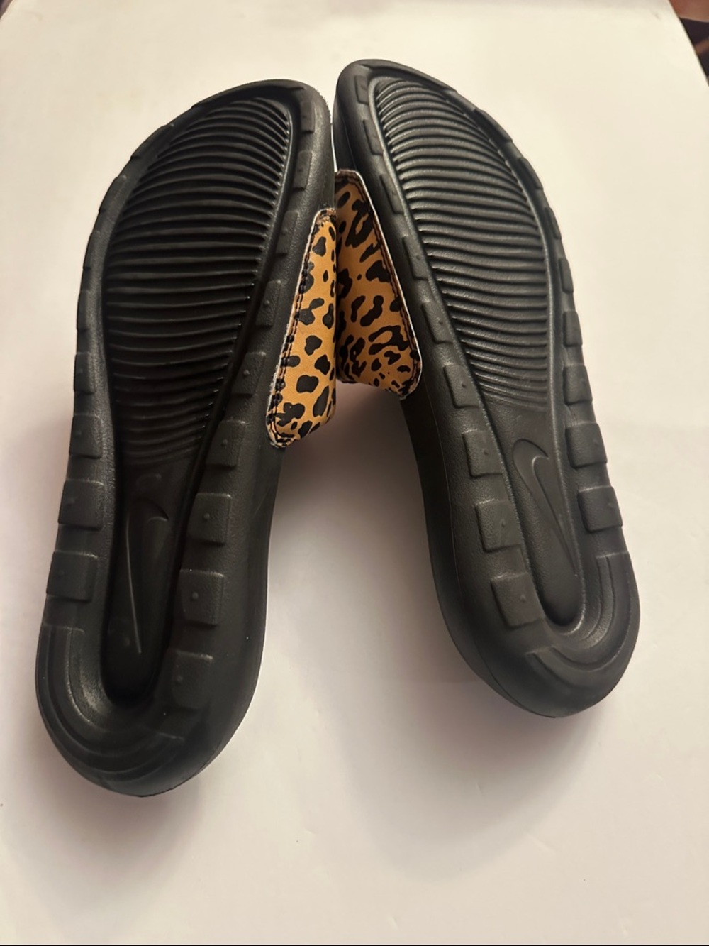 Nike Leopard-Print Slide Sandals - Tan & Black - Picture 5 of 5